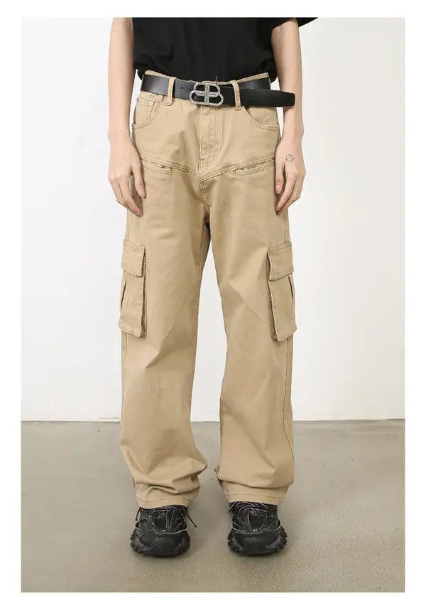 Japanese Brand VIBE Retro wash gradient drawstring work wide leg jeans Size US 32 / EU 48 - 1 Thumbnail