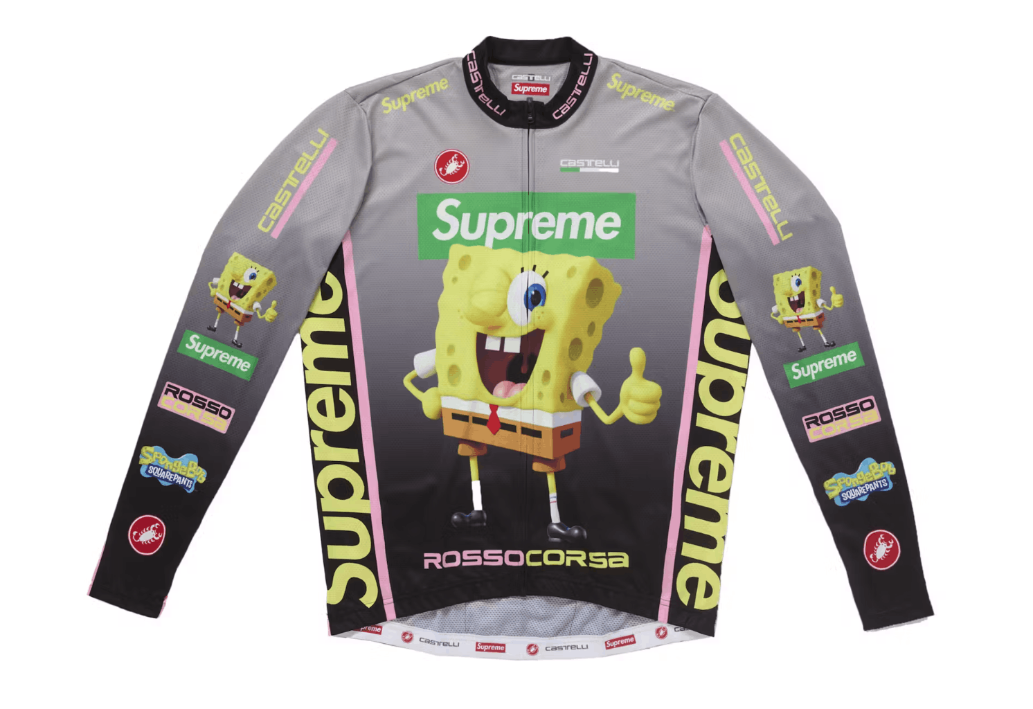 Supreme SpongeBob SquarePants Castelli L/S Cycling Black M