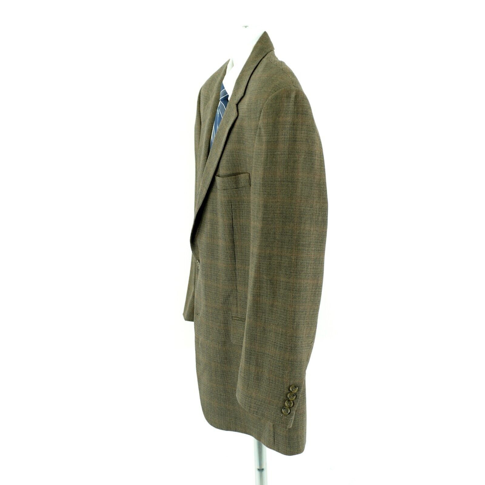 Jos. A. Bank Jos A Bank Thick Wool Green Blue Brown Check Windowpane 2 Bu Size 44R - 6 Thumbnail