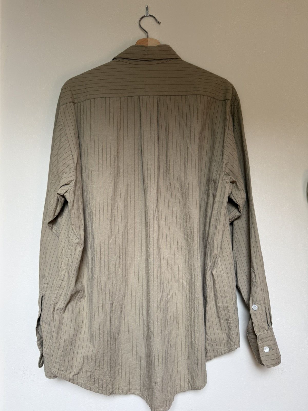 William Frederick Office Shirt - Tan/Charcoal stripe Size US S / EU 44-46 / 1 - 3 Thumbnail