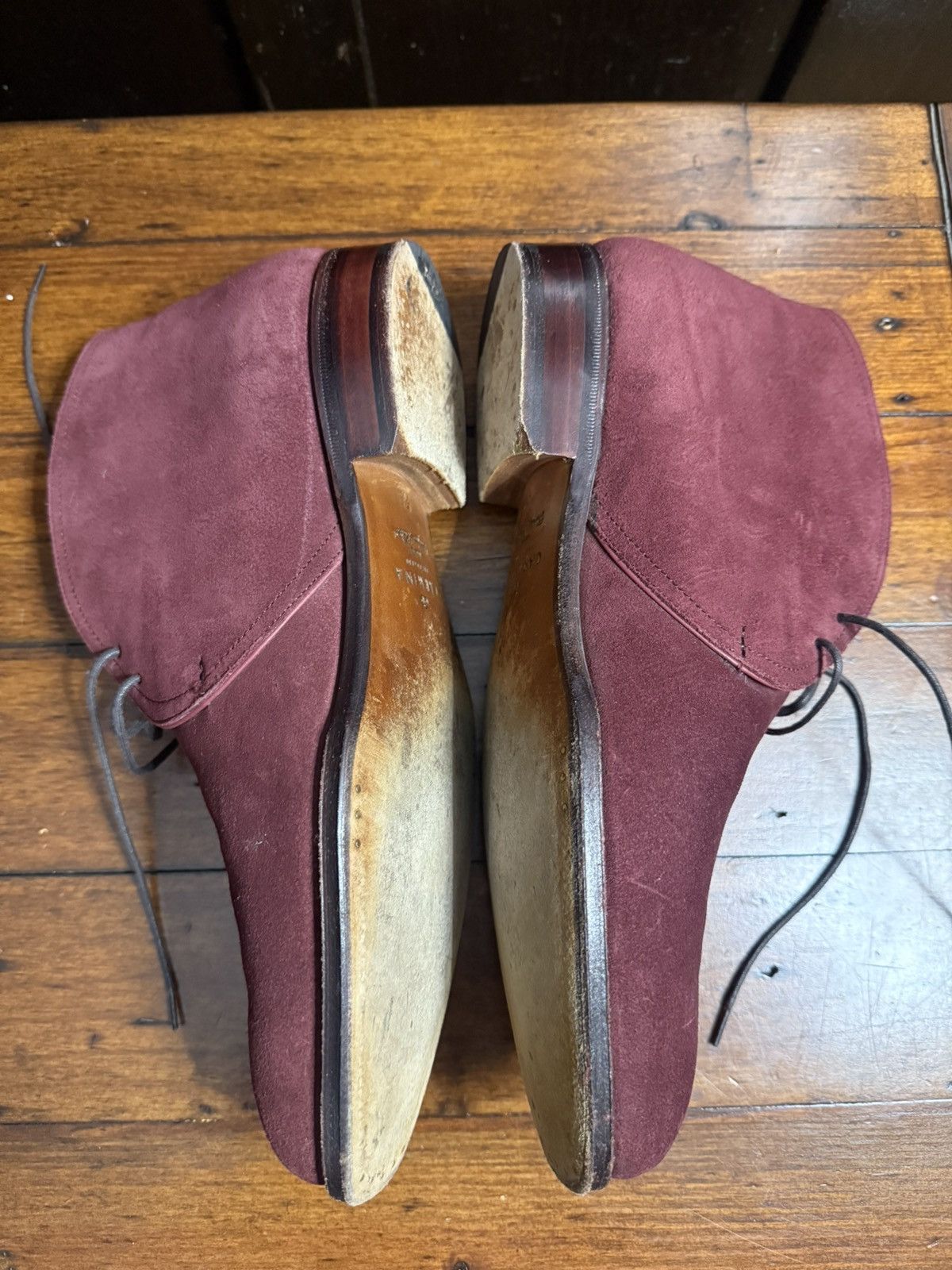 Carmina Carmina Chukka Boots Burgundy Suede (Uk size 7.5, NA 8.5) Size US 8.5 / EU 41-42 - 4 Thumbnail