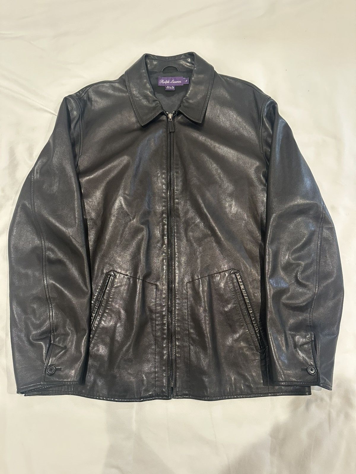 Ralph Lauren Purple Label Ralph Lauren Purple Label Black Lambskin Leather Jacket Size US L / EU 52-54 / 3 - 1 Thumbnail