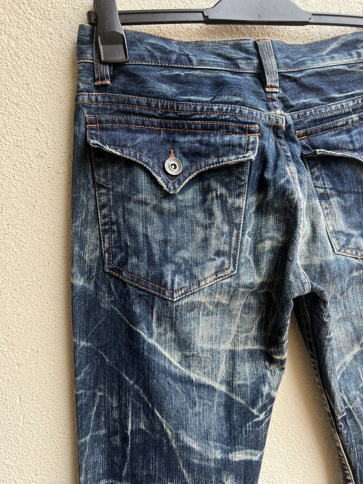 Vintage Nylus Japan Rips Discharge Denim Bootcut Jeans Flare Size US 30 / EU 46 - 15 Thumbnail