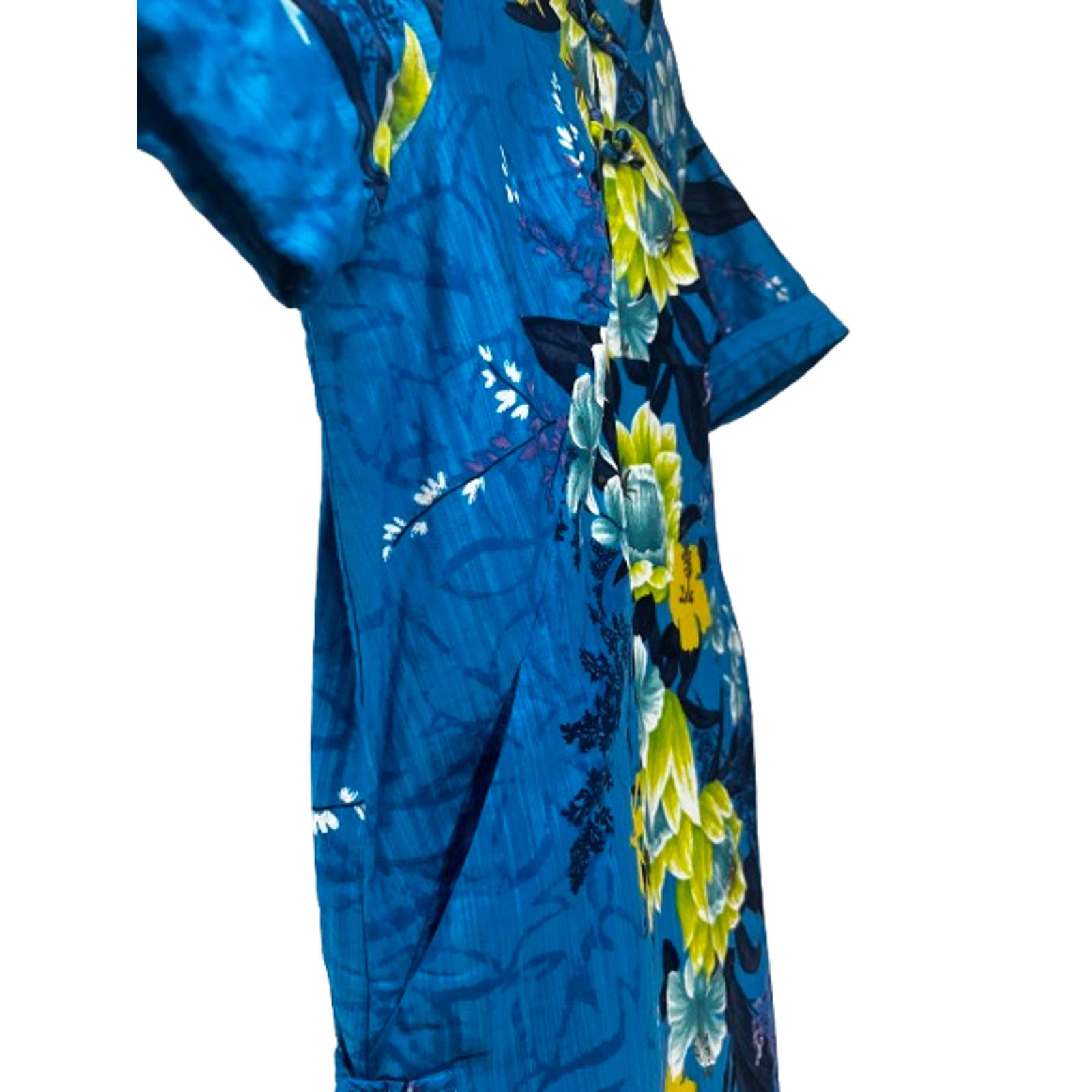 Vintage Vintage Blue Floral Hawaiian Muu Muu Midi Dress M Pockets Size M / US 6-8 / IT 42-44 - 5 Thumbnail