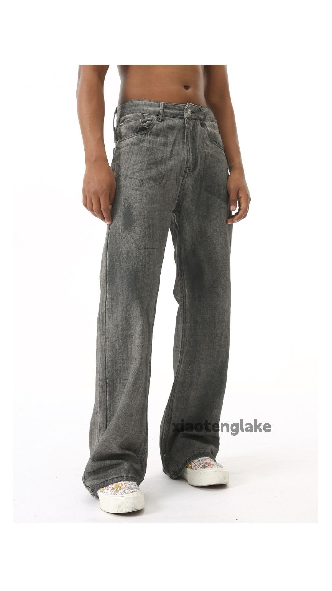 Jean × Vintage washed faded utility skate punk grunge stain jeans Size US 32 / EU 48 - 3 Thumbnail