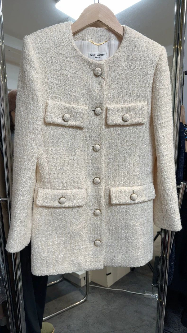 Saint Laurent Paris Saint Laurent Paris White four-pocket jacket Size XS / US 0-2 / IT 36-38 - 1 Thumbnail