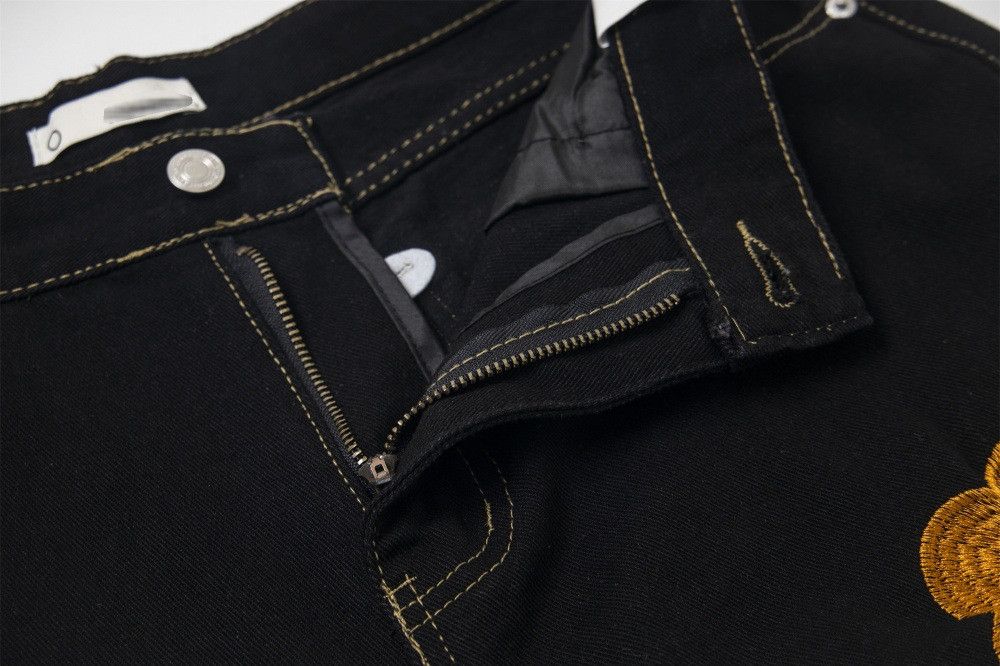 Japanese Brand × Vintage Men's hip-hop embroidered flower denim straight shorts Size US 32 / EU 48 - 4 Thumbnail