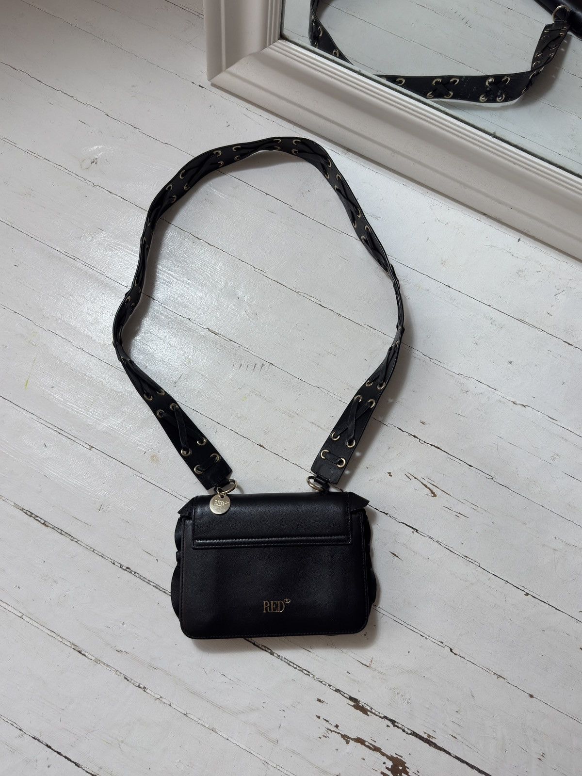 RED Valentino VINTAGE RED VALENTINO LEATHER 2000s RUFFLE HANDBAG Size ONE SIZE - 7 Thumbnail