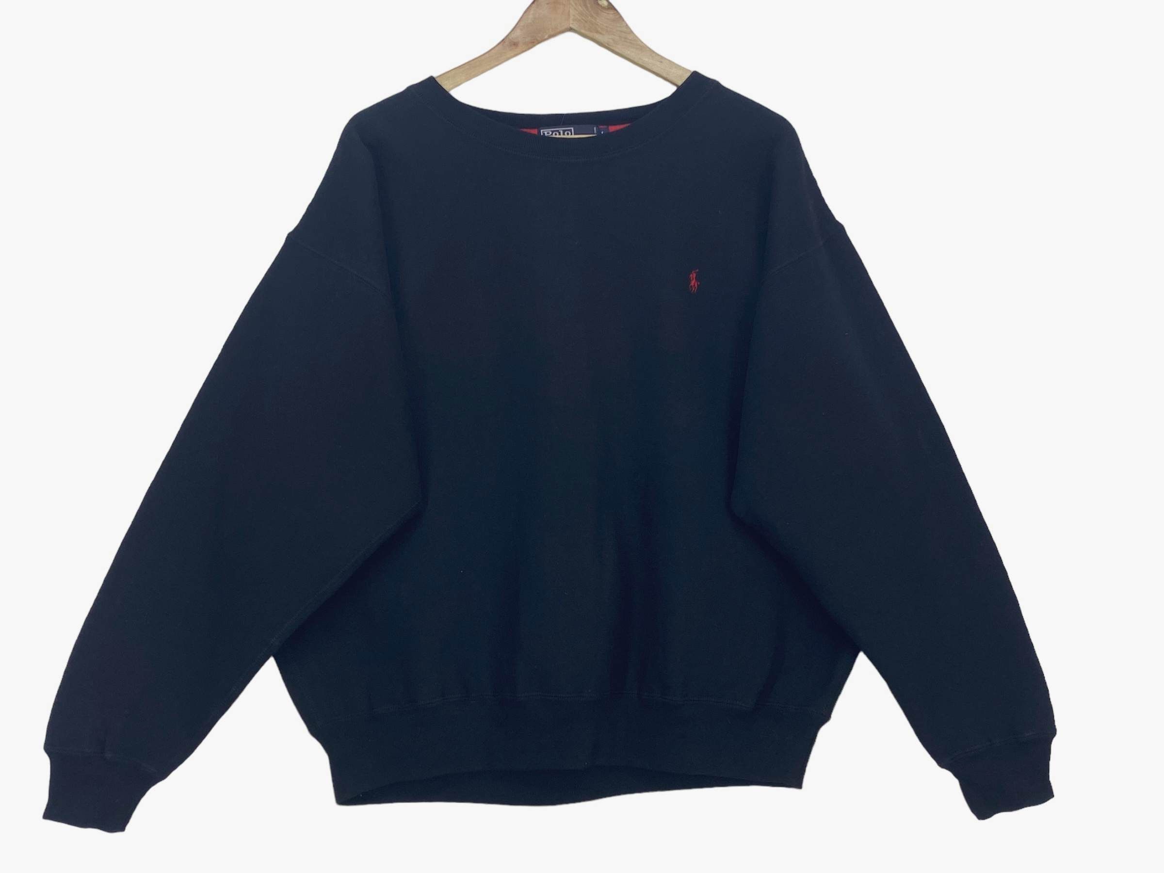 Polo Ralph Lauren × Vintage Vintage Polo Ralph Lauren Distressed Logo Pullover Blue 90s Size US L / EU 52-54 / 3 - 1 Thumbnail