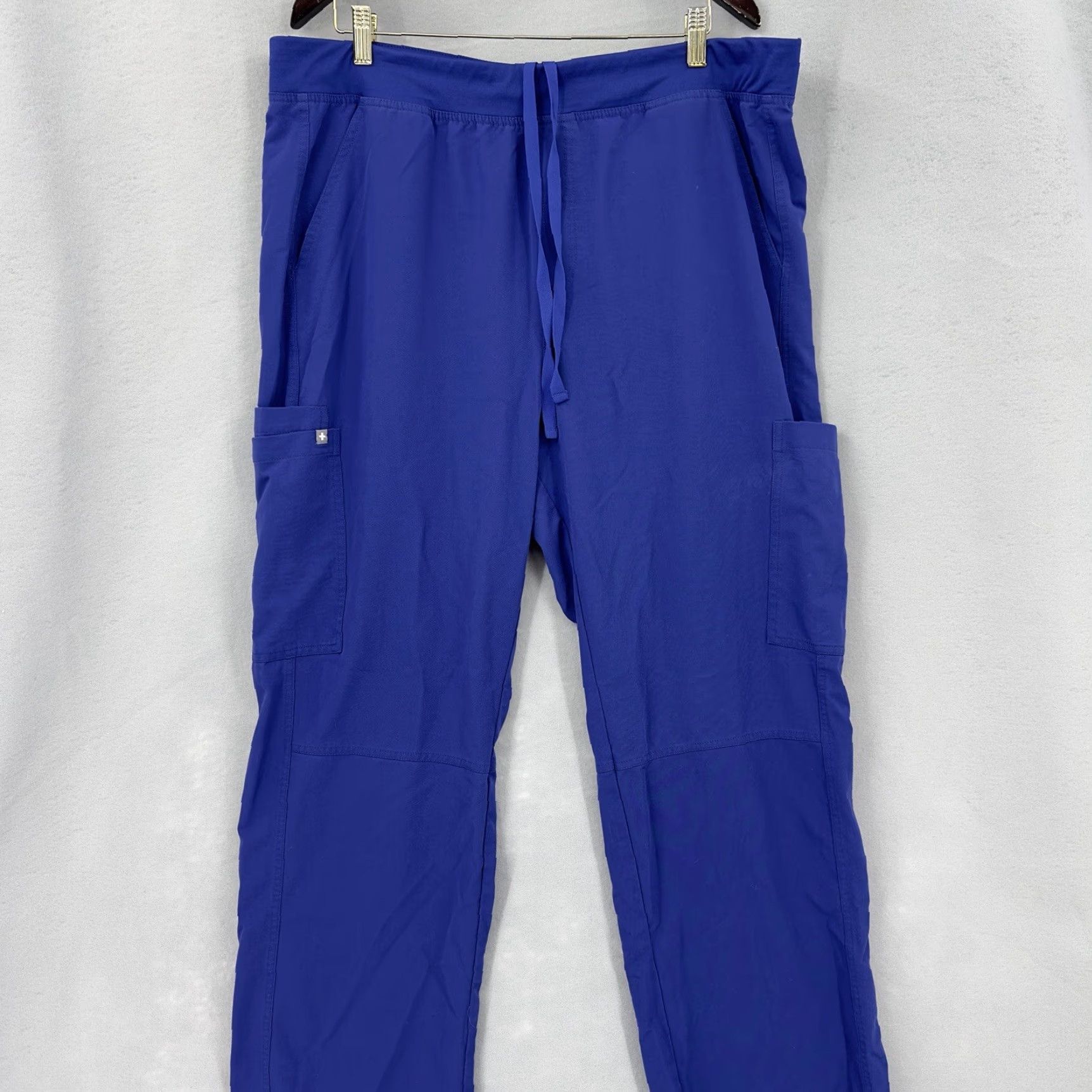 Vintage FIGS Scrub Pants Mens 2XL Technical Collection Cargo Axim Pull On Nurse Blue Pants Mens 2XL Blue FIGS Medical Solid Polyester Size US 39 - 2 Thumbnail
