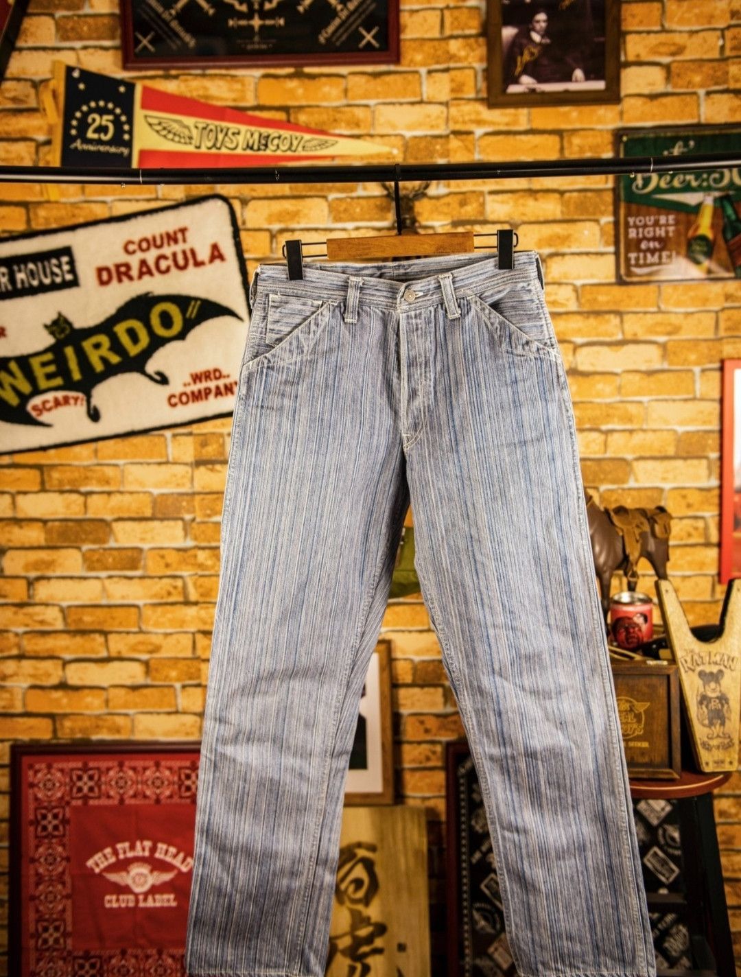 Freewheelers Freewheelers bootleggers washed jeans Grailed