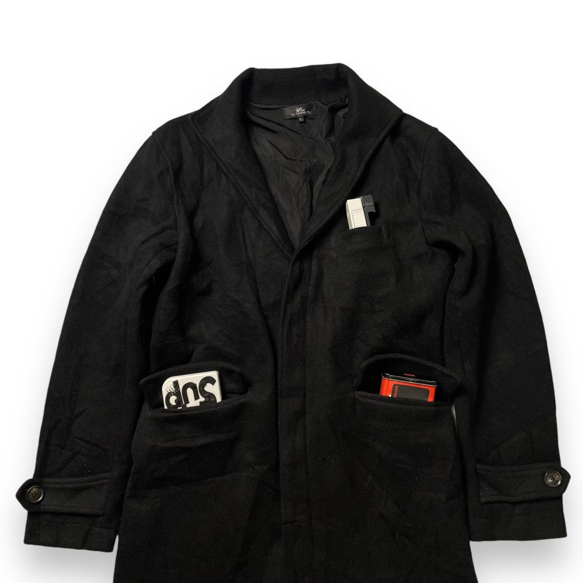 If Six Was Nine 🇯🇵 BERNINGS SHO PUNK GOTHIC WOOL HEAVY COAT JACKET Size US M / EU 48-50 / 2 - 7 Thumbnail