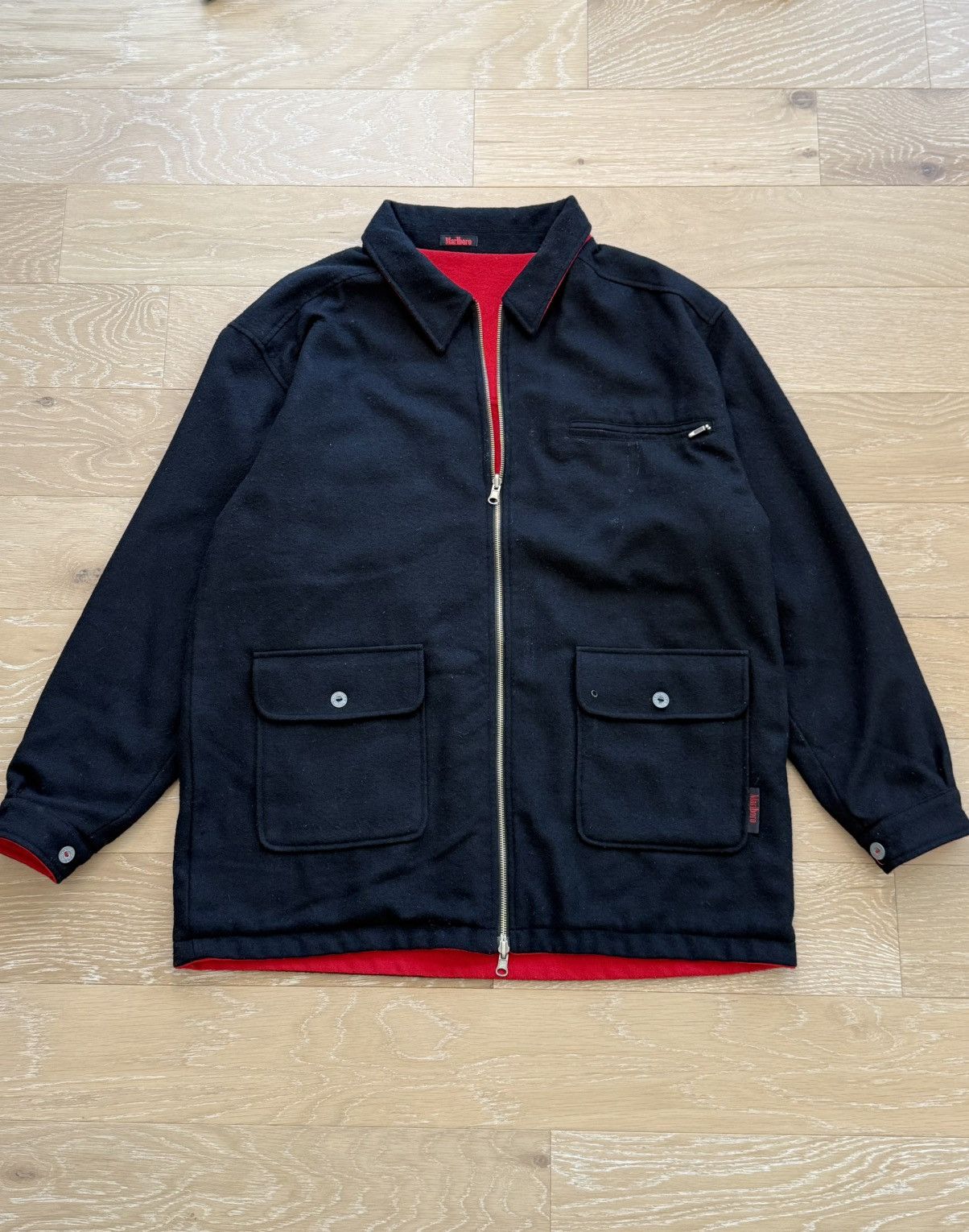 Marlboro Reversible Marlboro Wool Zip Jacket Size US M / EU 48-50 / 2 - 1 Thumbnail