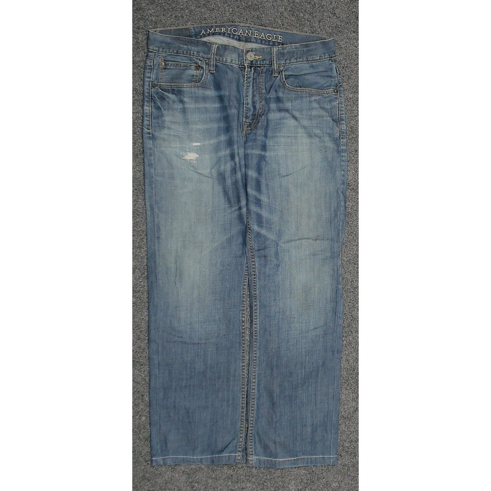 American Eagle Outfitters American Eagle Y2K Grunge Dirty Wash Distressed Skater Jeans Size US 34 / EU 50 - 3 Thumbnail