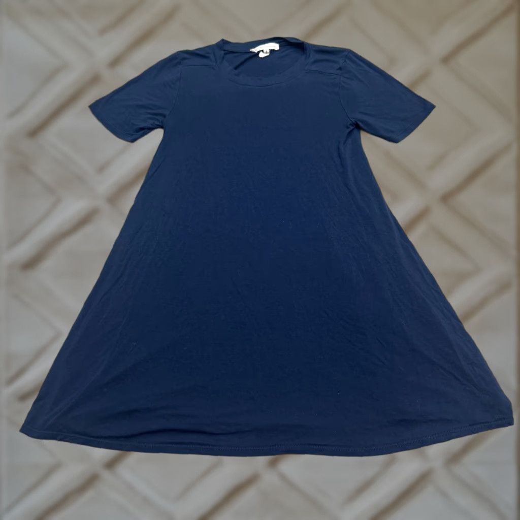 BCBGeneration BCBGeneration A-Line T-Shirt Dress Womens Small Blue Casual Midi Short Sleeve Size S / US 4 / IT 40 - 1 Thumbnail