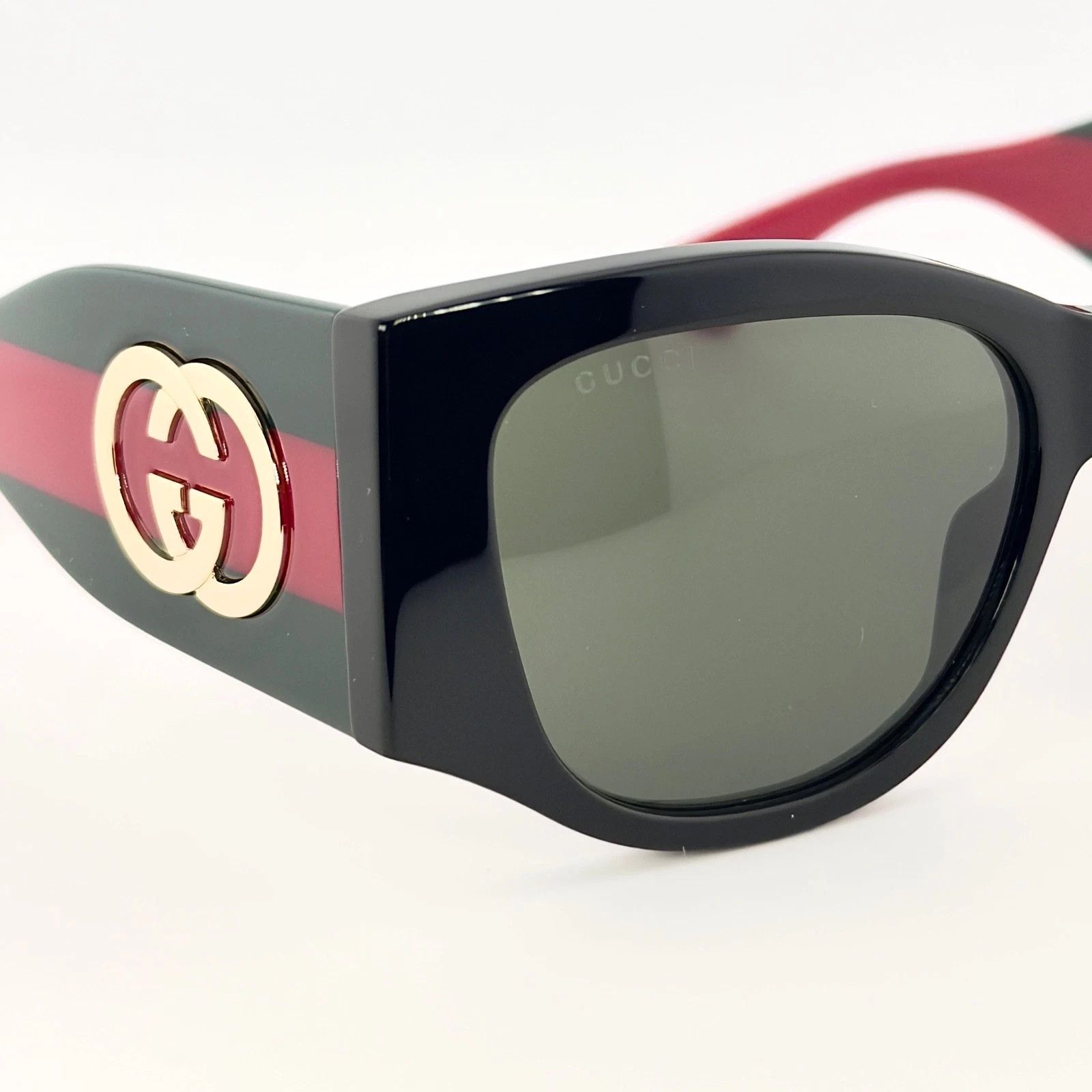 Gucci GUCCI Gg2115S 2115 Black Green Web Classic Sunglasses 001 Size ONE SIZE - 8 Thumbnail