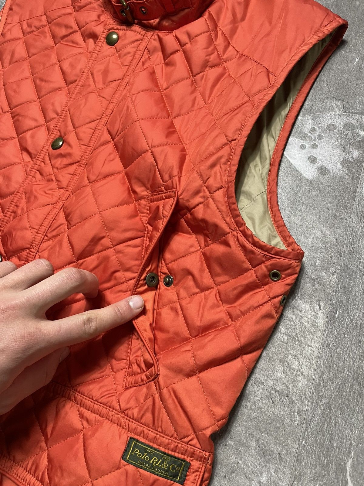 Polo Ralph Lauren Vintage Polo Ralph Lauren Nylon Orange Quilted Vest Gilet Size US S / EU 44-46 / 1 - 6 Thumbnail