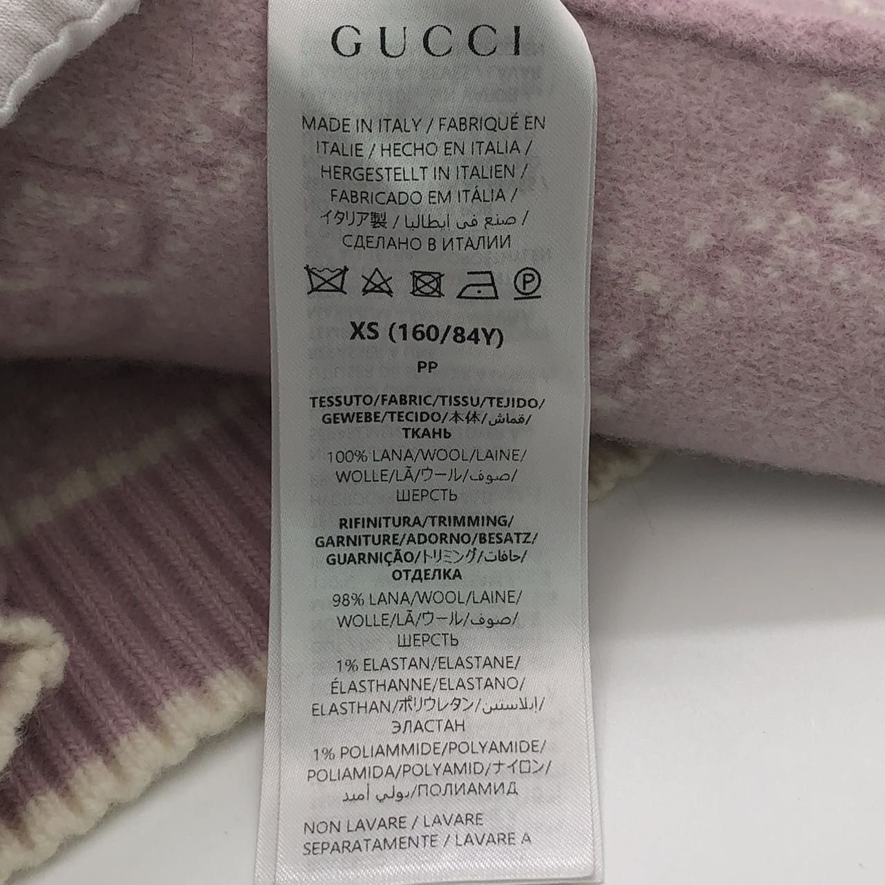 Gucci Gucci Pink Jacquard Wool Short Sleeve Sweater K26WX Size XS / US 0-2 / IT 36-38 - 7 Thumbnail