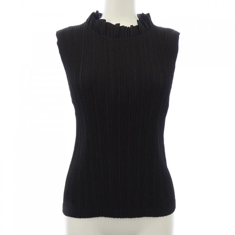 Issey Miyake Issey Miyake size:3 Black ruffled collar top Size XS / US 0-2 / IT 36-38 - 1 Thumbnail