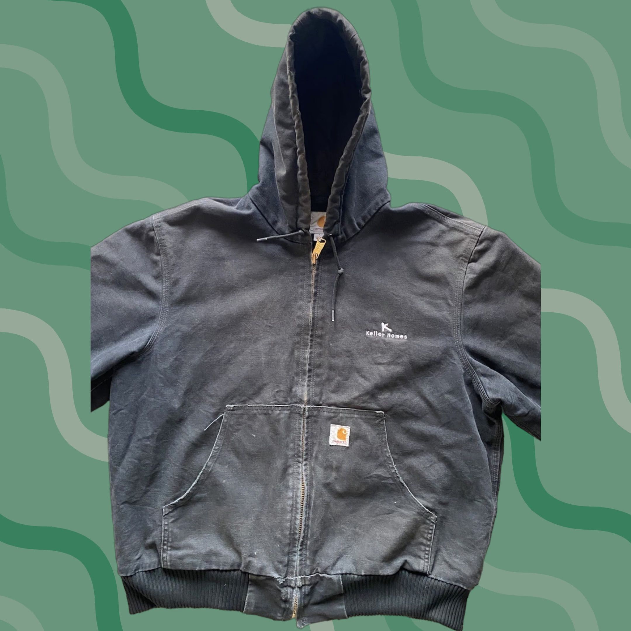 Carhartt Carhartt Jacket Hooded Work MENS Large L Black Embroidered 103940BLK Long Description: Preowned Wear Size US L / EU 52-54 / 3 - 1 Thumbnail
