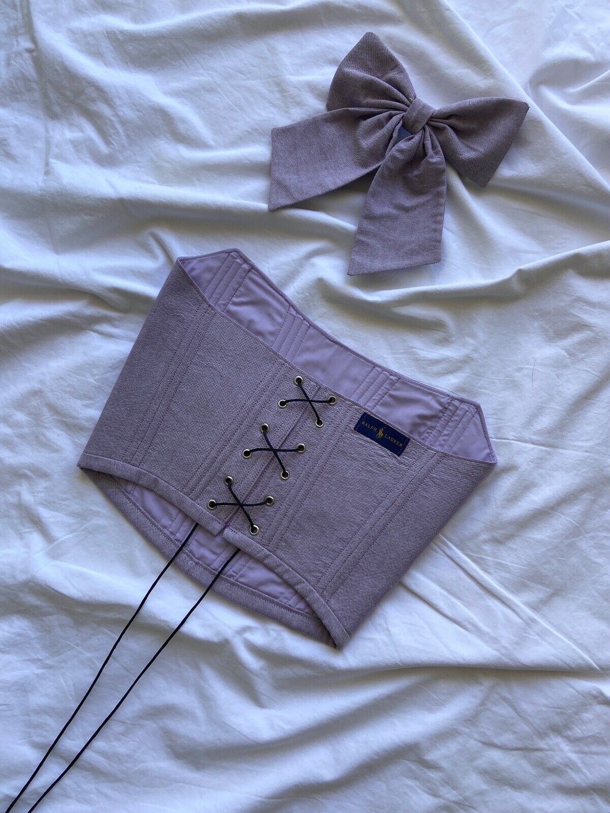 Handmade Handmade Polo Ralph Lauren Purple Women's Crop Top Corset Size S / US 4 / IT 40 - 10 Thumbnail