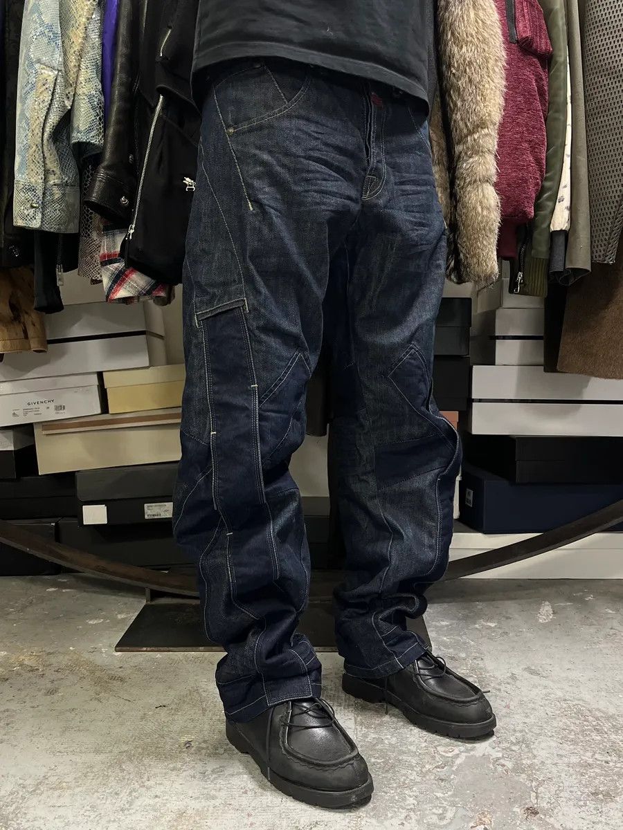 Marithe + Francois Girbaud SS2006 Marithé + François Girbaud Navy Structural Brut Denim Jeans Size US 34 / EU 50 - 2 Thumbnail