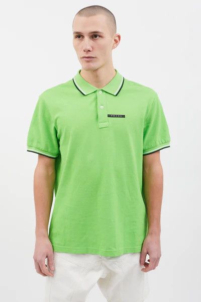 Prada o1mt1gz0924 Short Sleeve Polo Shirt in Light Green Size US XL / EU 56 / 4 - 5 Thumbnail