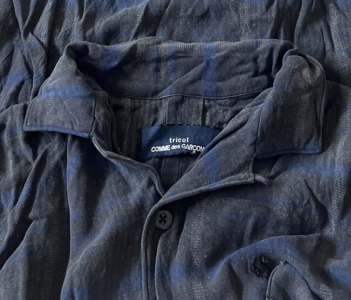 Comme des Garcons Vintage tricot cdg flowy open collar checkered shirt Size US M / EU 48-50 / 2 - 5 Thumbnail