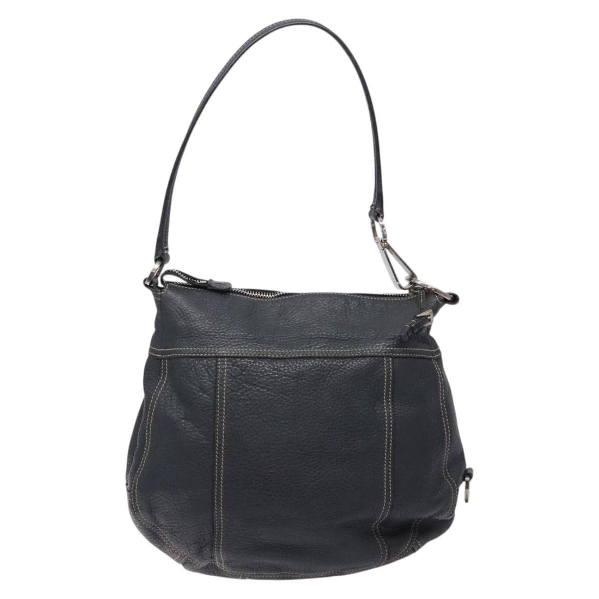 Prada PRADA Shoulder Bag Leather Navy Silver Size ONE SIZE - 3 Thumbnail