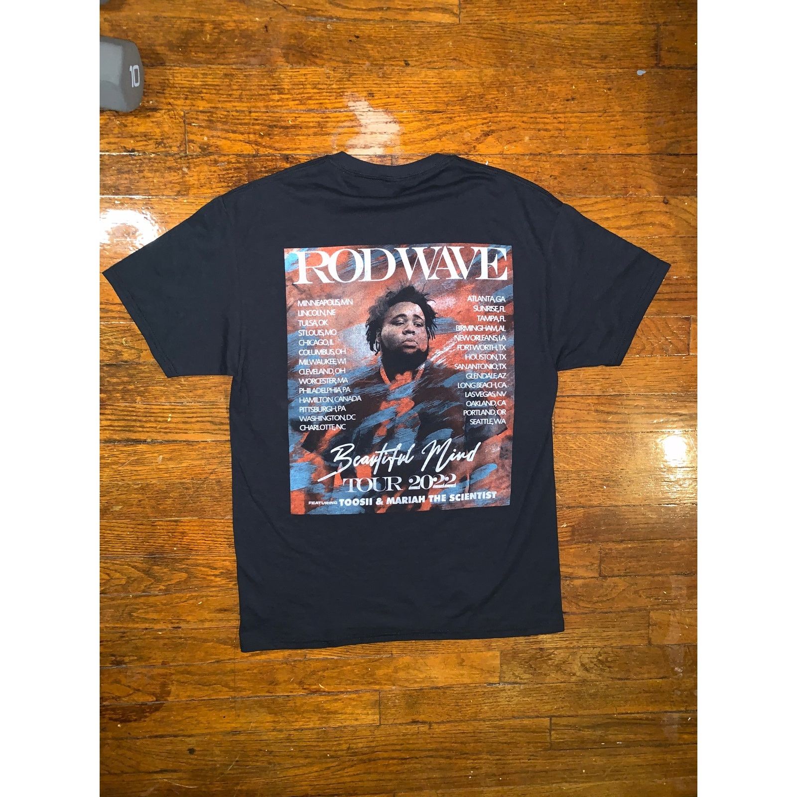Jerzees Rod Wave Beautiful Mind Tour 2022 T Shirt Black M Jerzees Size US M / EU 48-50 / 2 - 4 Thumbnail