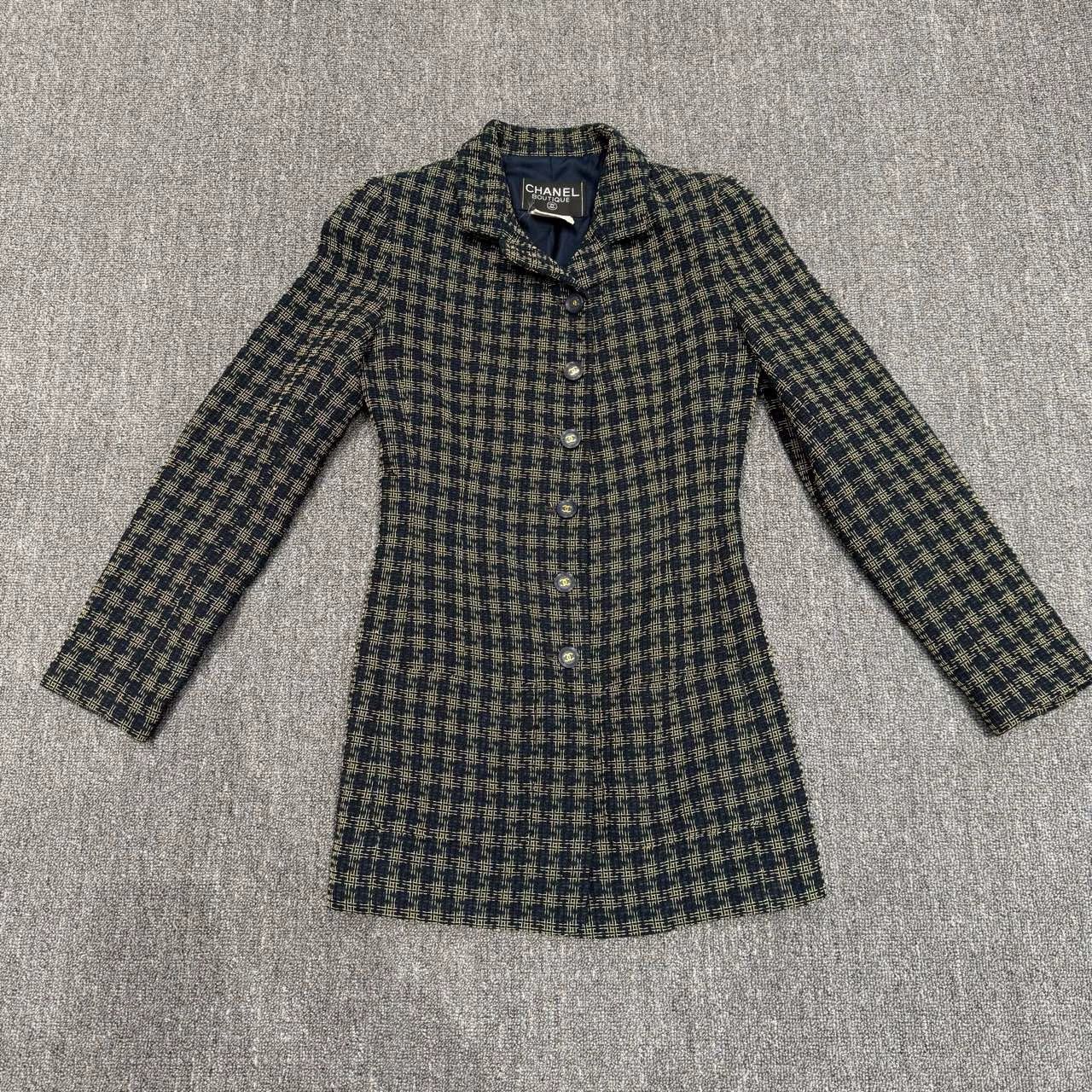 Chanel long chanel jacket with checkered pattern Size XS / US 0-2 / IT 36-38 - 1 Thumbnail