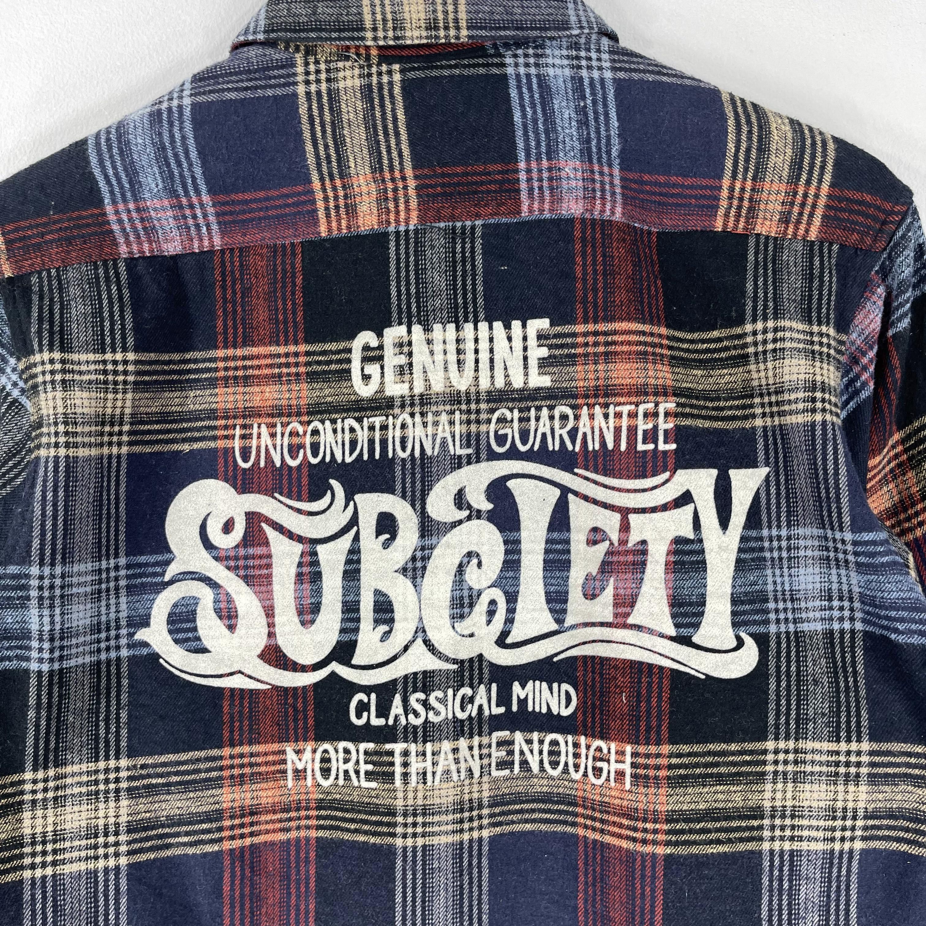Japanese Brand Vintage Subciety Japan Checkered Tartan Minimalist Flannel Size US M / EU 48-50 / 2 - 2 Thumbnail