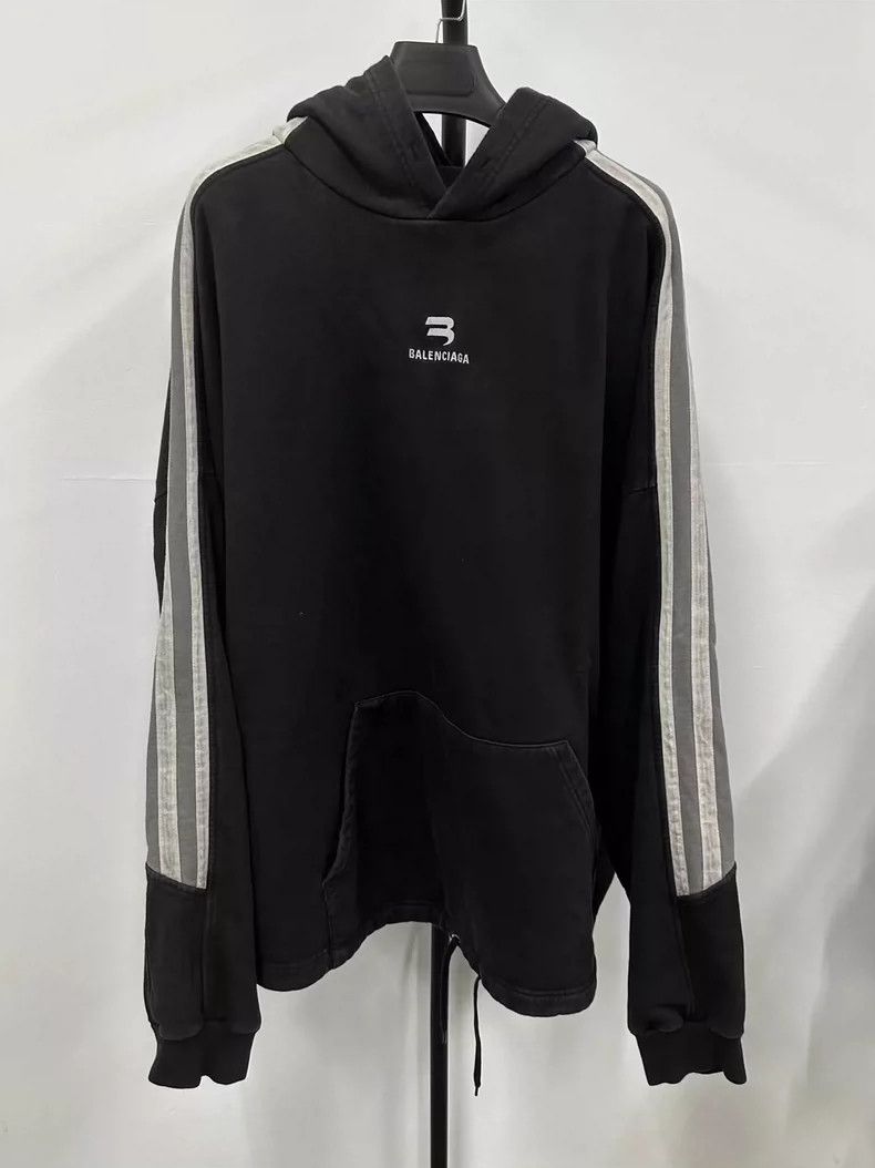 Balenciaga Balenciaga Striped Logo printed hooded casual long sleeve Size US M / EU 48-50 / 2 - 1 Thumbnail