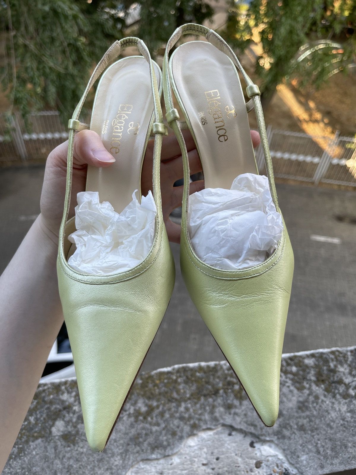 Other Elegance Paris leather sling-backs Size US 7 / IT 37 - 2 Thumbnail