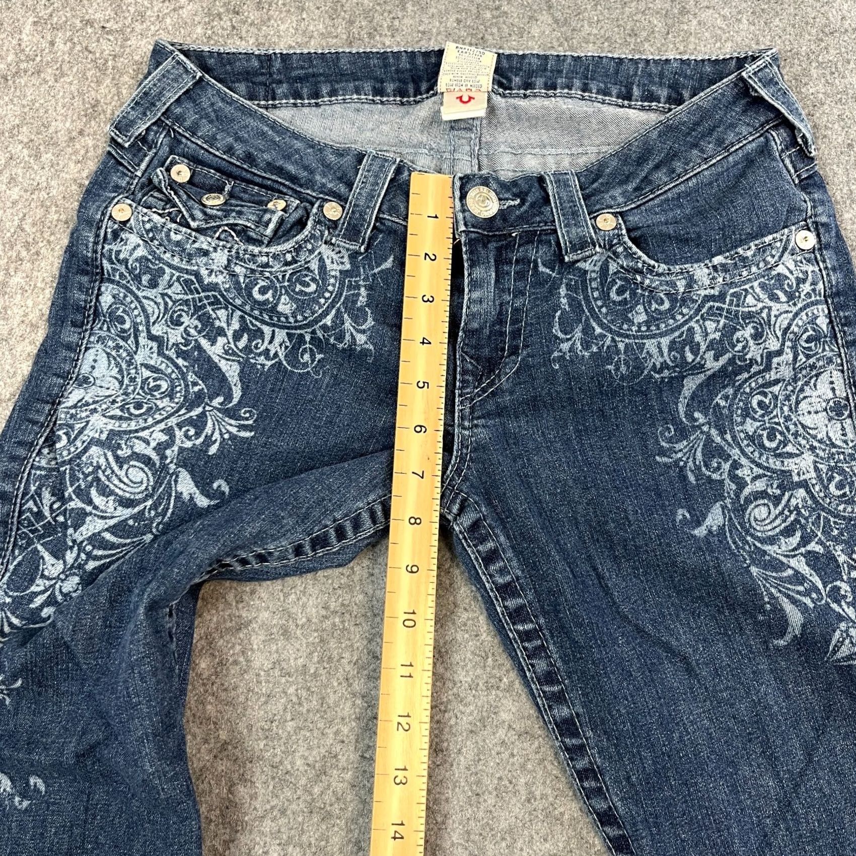 True Religion True Religion Jeans Skinny Low-Rise 30 26 UK12 Blue Floral Pocket Cathedral Denim Women Slim 5-Pocket Size 34" / US 12 / IT 48 - 6 Thumbnail