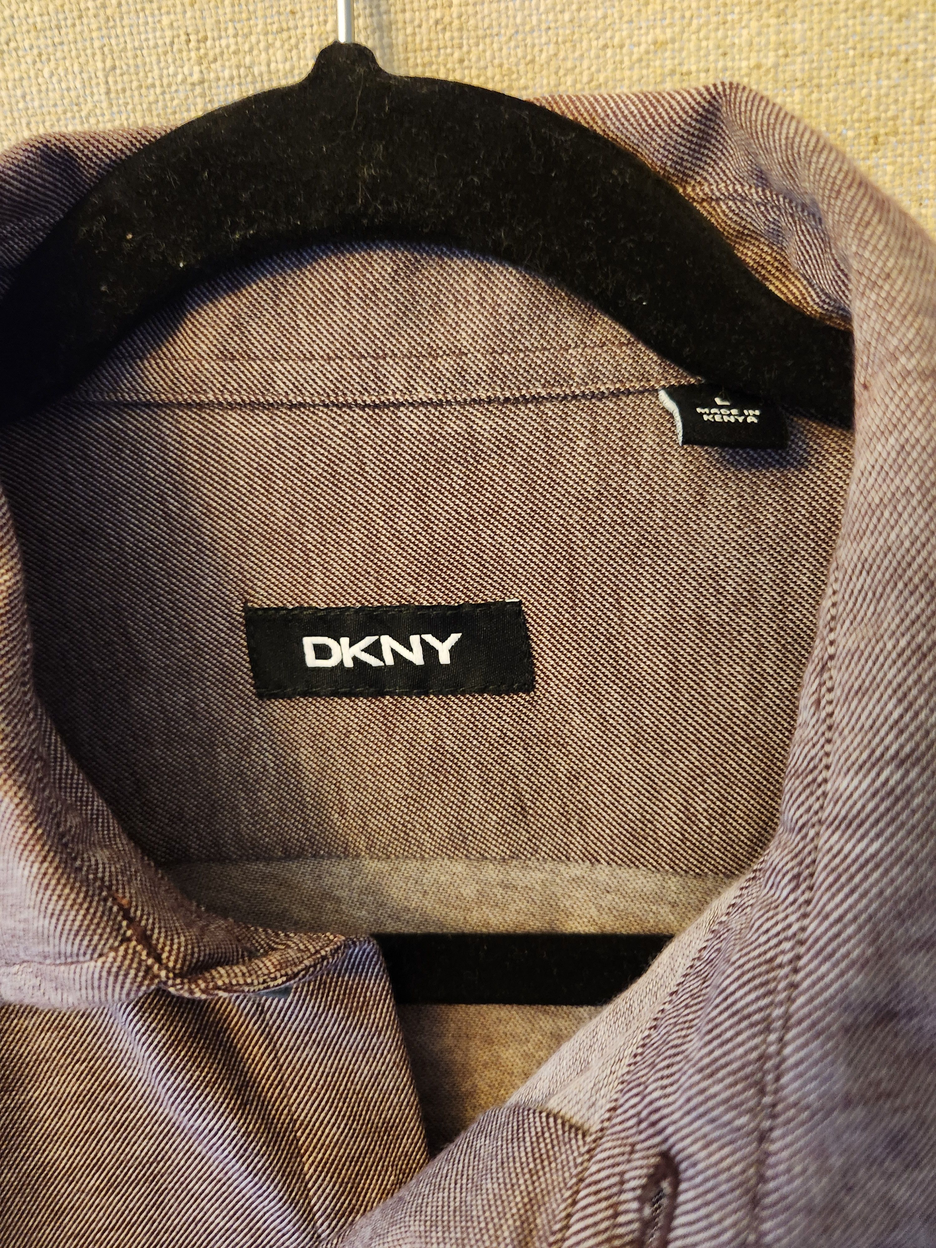 DKNY NWT Men's 100% Cotton Knit Button Front Long Sleeve Shirt Size US L / EU 52-54 / 3 - 3 Thumbnail