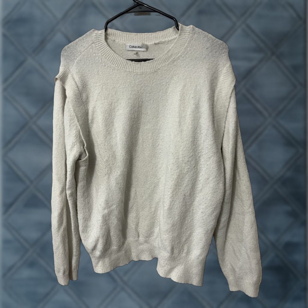Calvin Klein Calvin Klein Sweater Womens Size XL Sherpa Solid Pullover White Size XL / US 12-14 / IT 48-50 - 1 Thumbnail