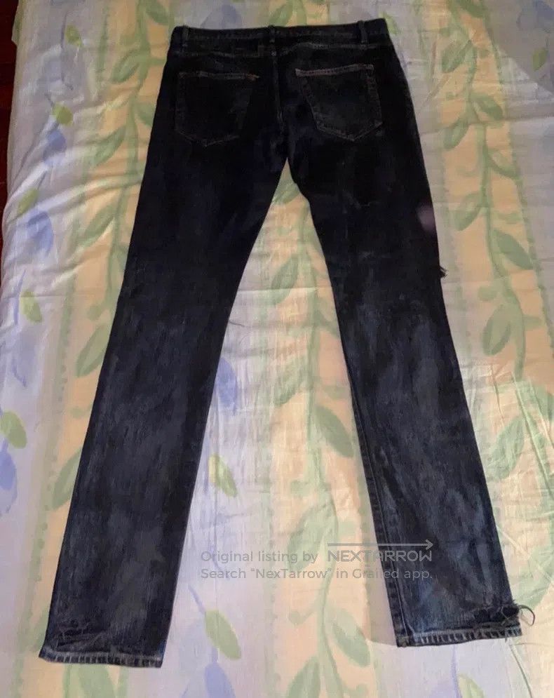 Saint Laurent Paris Saint Laurent Paris Oil-stained cut destroyed denim pants Size US 32 / EU 48 - 2 Thumbnail