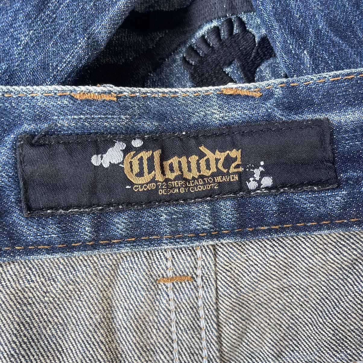 Japanese Brand Cloud 72 Skull Embroidered Jeans Size US 35 - 19 Thumbnail