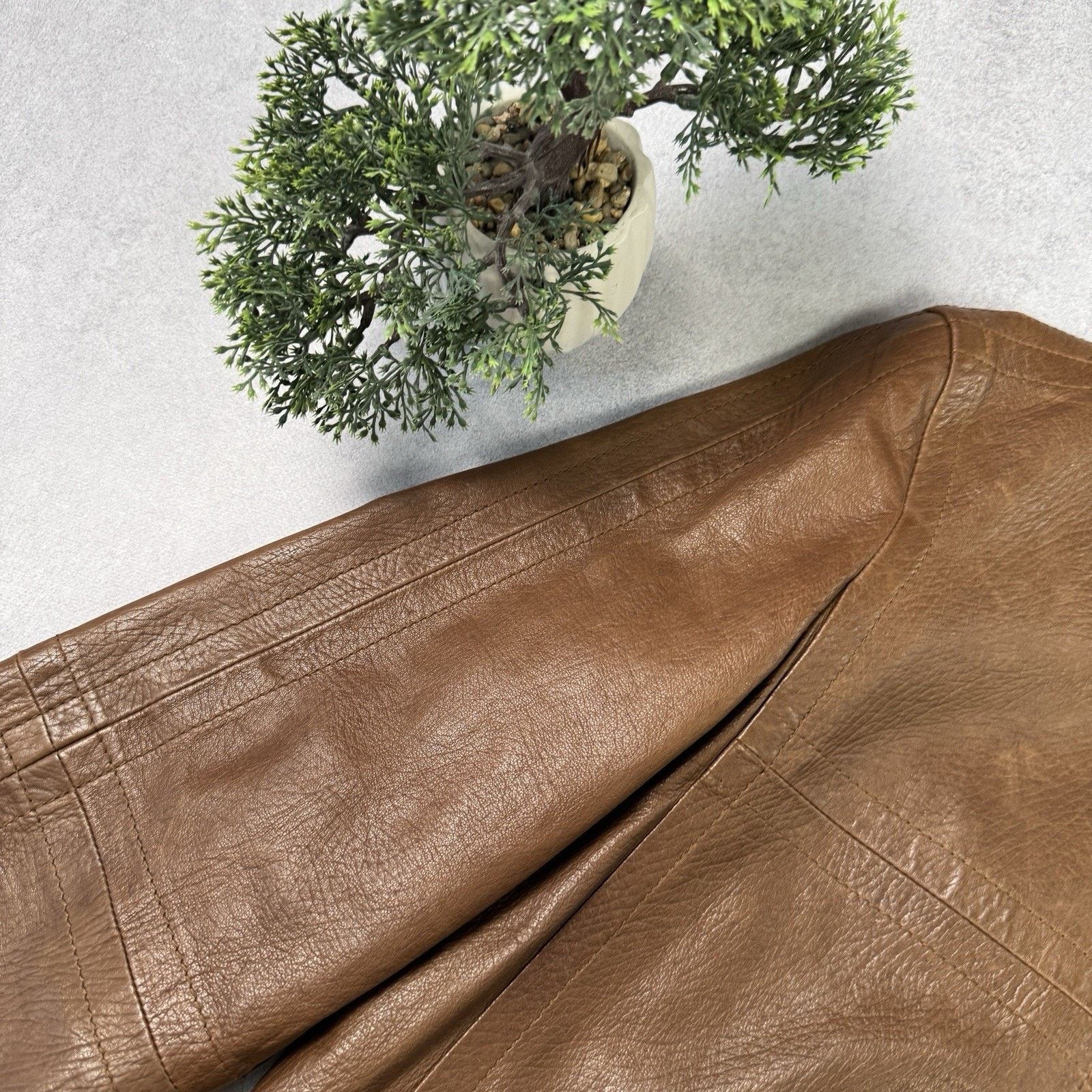 Weekend Max Mara Weekend Max Mara Women Leather Jacket Coat Size 12 Brown Size M / US 6-8 / IT 42-44 - 7 Thumbnail