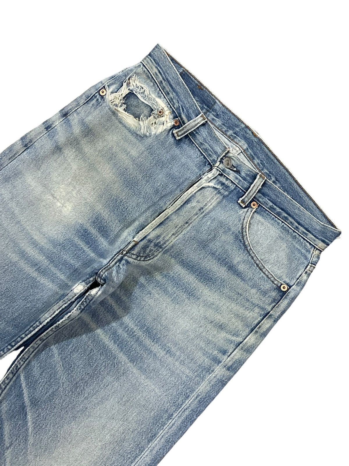 Levi's Vintage Clothing Vintage 90s Levi’s 501 Button Fly Loose Fit Distressed Jeans Size US 31 - 5 Thumbnail