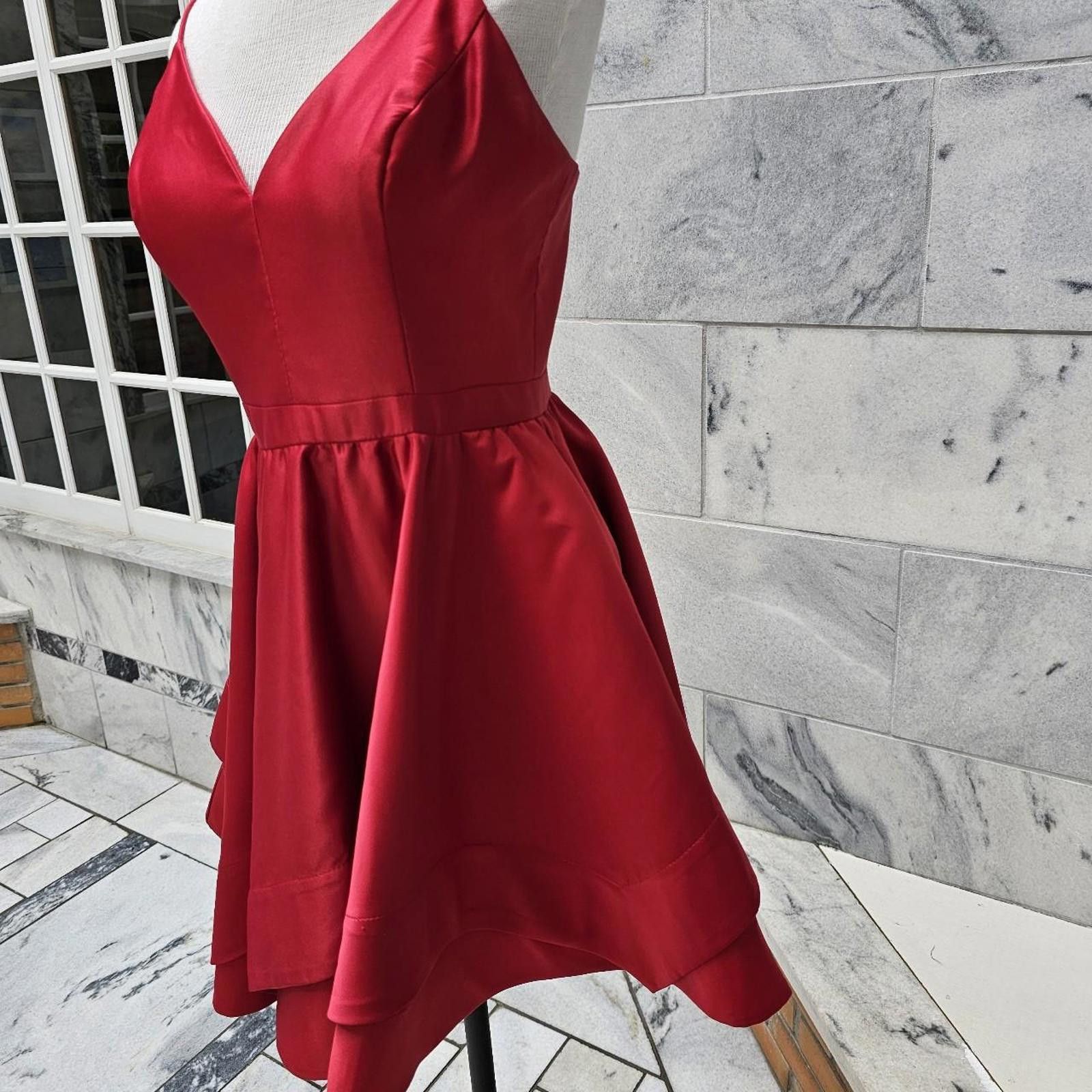 Designer Blondie Nites Women's Red Formal Dress Size XL / US 12-14 / IT 48-50 - 3 Thumbnail