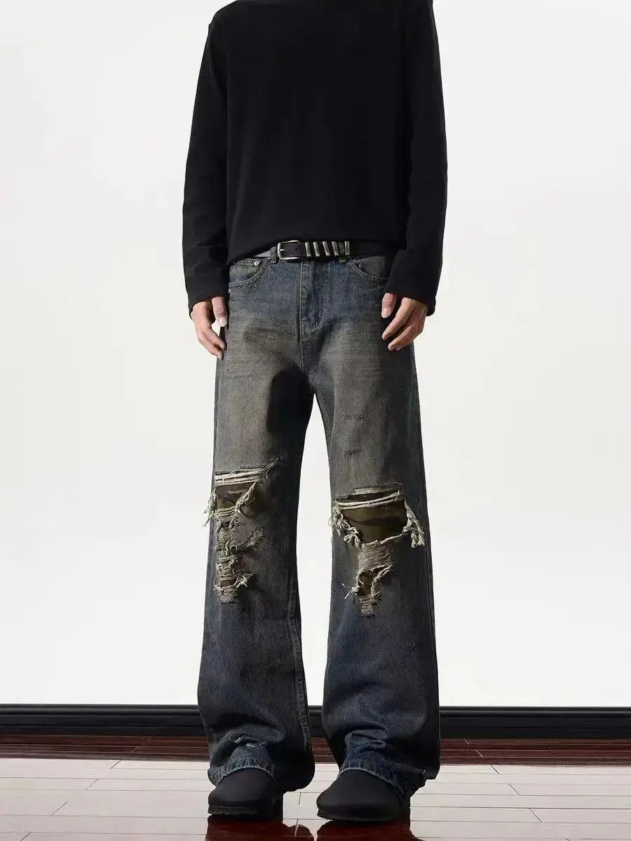 Japanese Brand Street hip hop ripped vintage washed baggy jeans Size US 32 / EU 48 - 5 Thumbnail