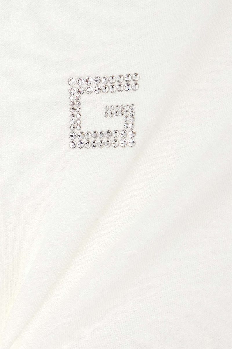 Gucci o1la5ras0526 Cotton Jersey T-Shirt With Crystal G in White Size XXS / US 00 / IT 34 - 5 Thumbnail