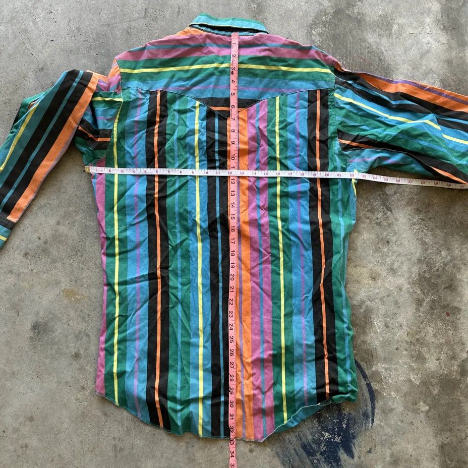 Wrangler Vintage Wrangler Brushpopper Western Striped Button Shirt Size US L / EU 52-54 / 3 - 6 Thumbnail