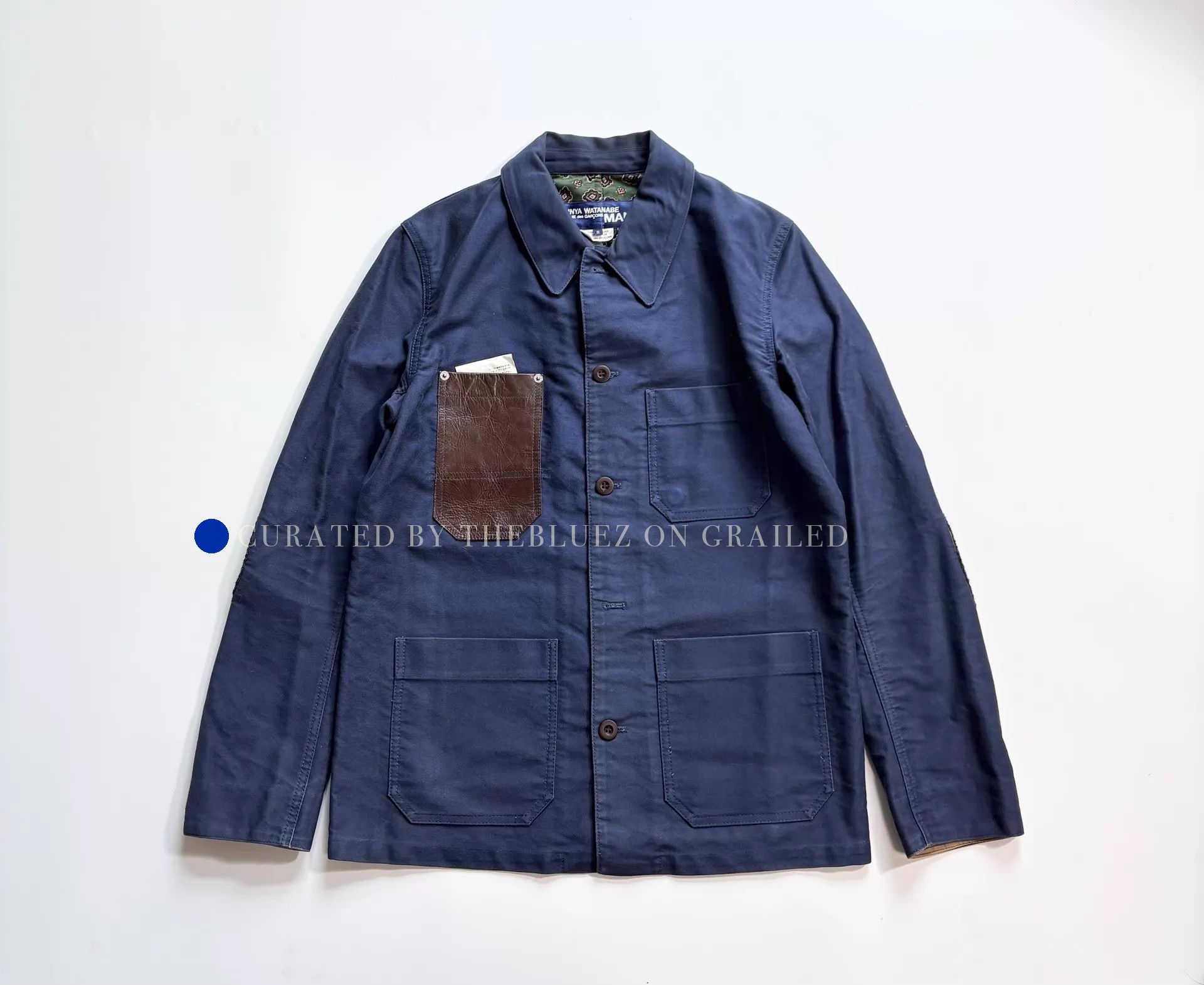Junya Watanabe French Moleskin Work Jacket in Blue Size US S / EU 44-46 / 1 - 1 Thumbnail