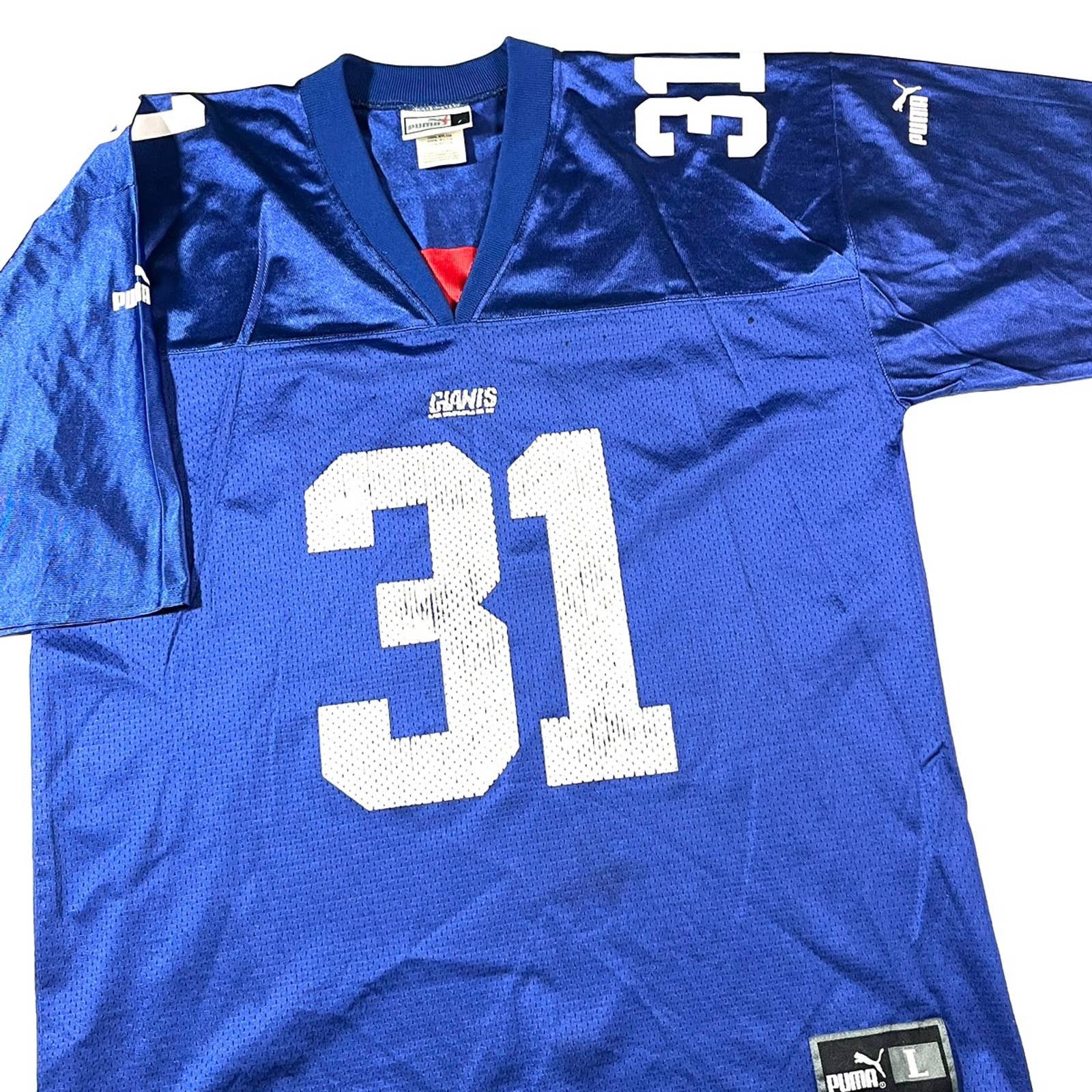 Vintage Vintage 1999-2002 Puma NFL New York Giants Sehorn Jersey XL Size US XL / EU 56 / 4 - 2 Thumbnail