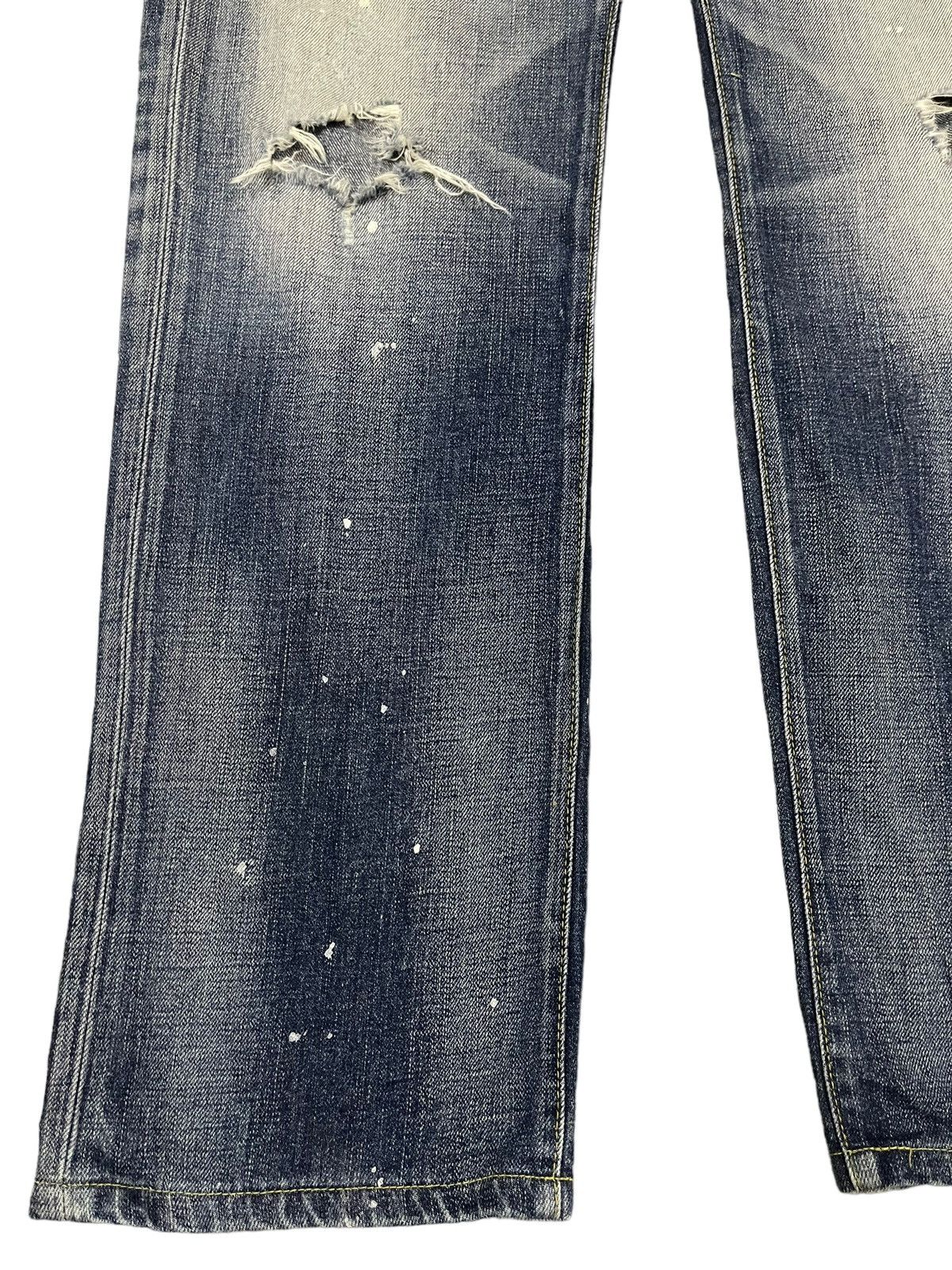 Sugar Cane Vintage Japanese Brand Blue Wash Distressed Baggy Jeans Size US 35 - 5 Thumbnail
