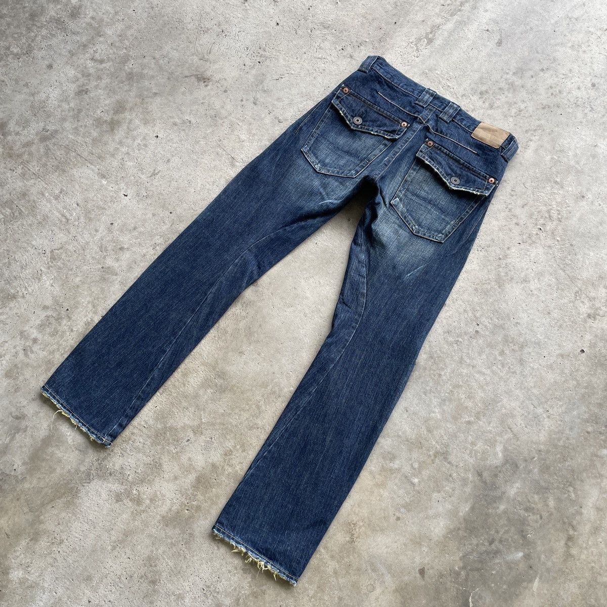 Japanese Brand × Jean Vintage Green Wood Japan Distressed Faded Jeans Denim Pants Size US 31 - 2 Thumbnail