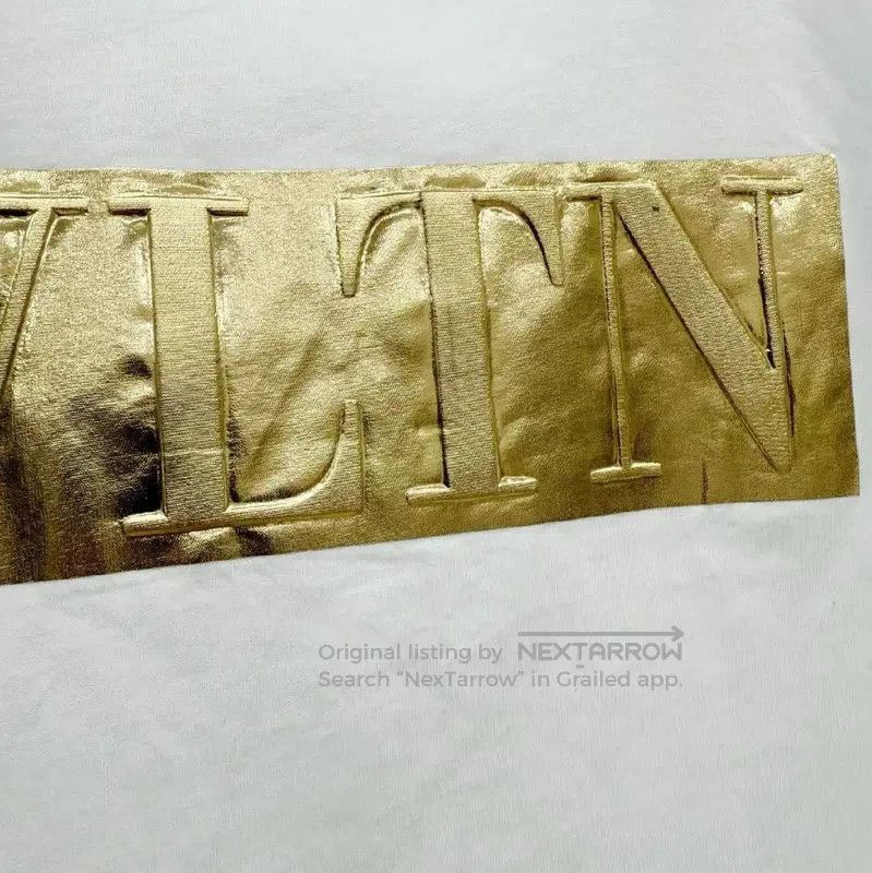 Valentino Valentino White Men's T-Shirt with Gold Logo . Size US M / EU 48-50 / 2 - 2 Thumbnail